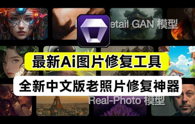 最新中文汉化版！Ai智能修图老照片处理神器，内置3款Ai模型，最高支持8K画质处理，完全免费-数字宝库